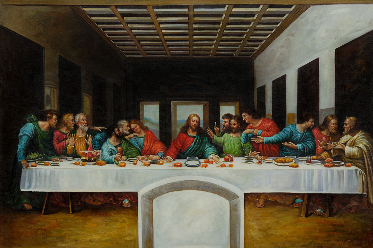 The Last Supper oil painting by Leonardo Da Vinci - Click Image to Close